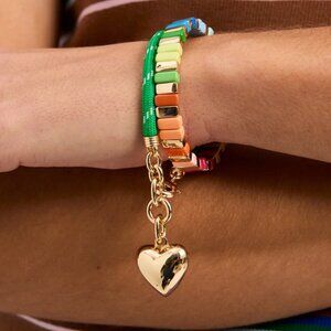 Roxanne Assoulin The Happy Cord Charm Bracelet Green
